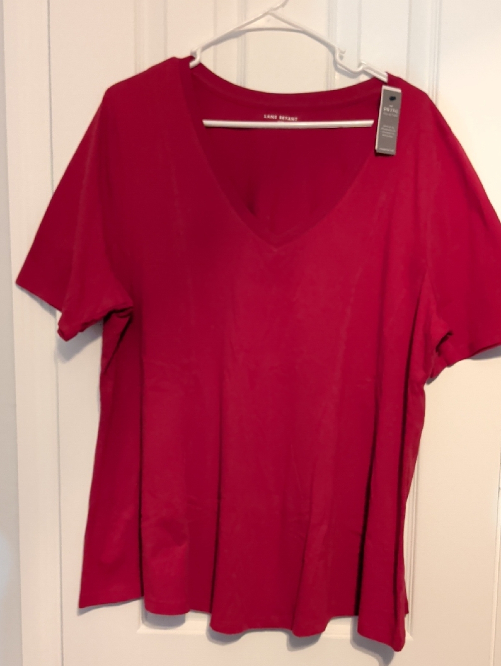 Lane Bryant Burgundy V-Neck Short Sleeve Swing Tee Sz 18/20 NWT